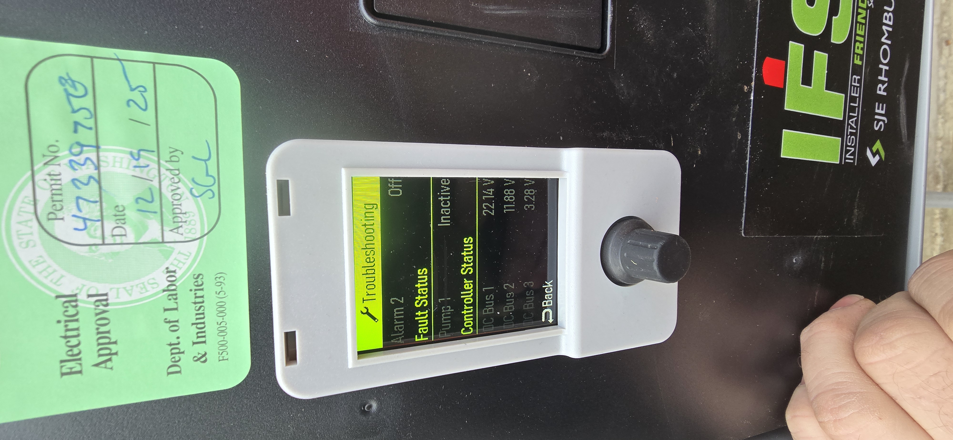 IFS SJE Rhombus septic controller troubleshooting